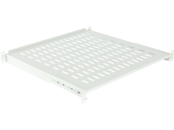 Lanview by Logon - Rack-hylle - front, rear connected, d=450 mm - hvit, RAL 7035 - 1U - 19"