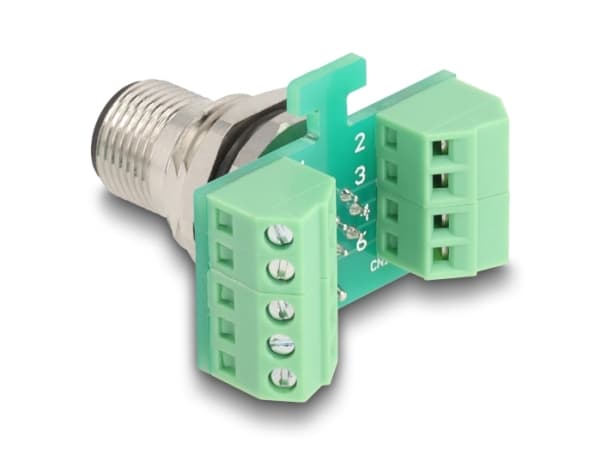 Delock - Nettverksadapter - 8-pins M12 (hann) til 9-pins terminalblokk (hunn) - A-kodet
