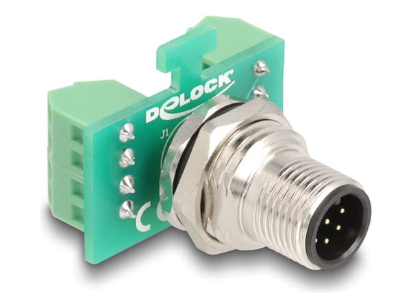 Delock M12 overføringsmoduladapter 8 pins A-kodet plugg til 9 pins rekkeklemme for installasjon