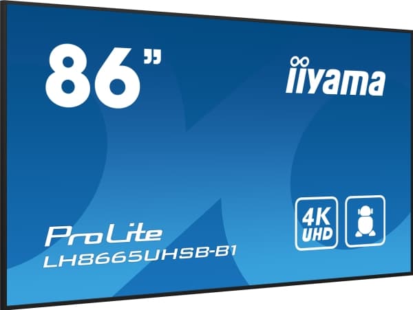 iiyama ProLite LH8665UHSB-B1 - 86" Diagonalklasse LED-bakgrunnsbelyst LCD-skjerm - intelligent skilting - Android - 4K UHD (2160p) 3840 x 2160 - svar