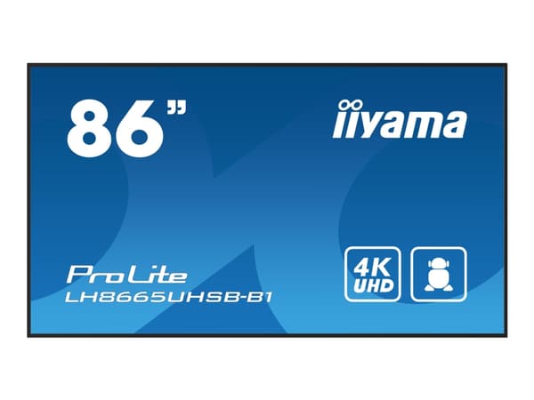 iiyama ProLite LH8665UHSB-B1 - 86" Diagonalklasse LED-bakgrunnsbelyst LCD-skjerm - intelligent skilting - Android - 4K UHD (2160p) 3840 x 2160 - svar Sort
