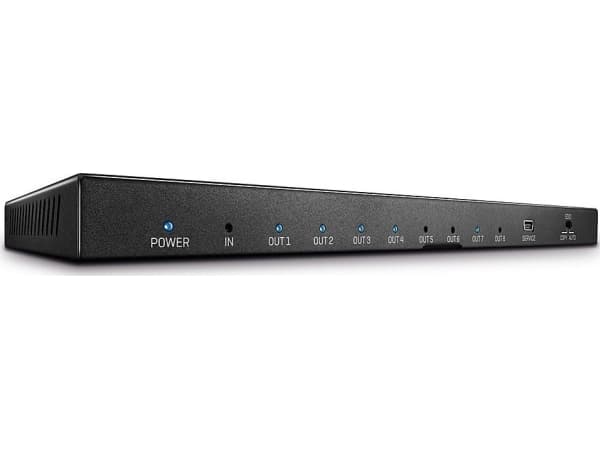 Lindy 38237, HDMI, 8x HDMI, 3840 x 2160 piksler, Sort, Metall, 4K Ultra HD