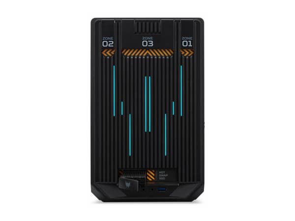 Acer Predator MI900 - Mini-ITX - genomskinlig sidopanel - ingen strömförsörjning - vit - USB/ljud