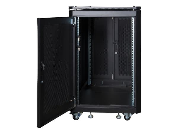 Lanview by Logon - Rack skåp - 600 x 1000 mm, server line - fristående - svart, RAL 9005 - 19"