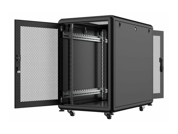 Lanview by Logon - Rack skåp - 600 x 1000 mm, server line - fristående - svart, RAL 9005 - 19"