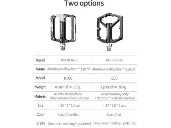 Rockbros MTB sykkelpedalsett, sklisikker, svart aluminiumslegering