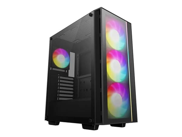DeepCool MATREXX 55 V4 C - Mid tower - ATX - genomskinlig sidopanel (härdat glas) (ATX / PS/2) - svart - USB/ljud Svart