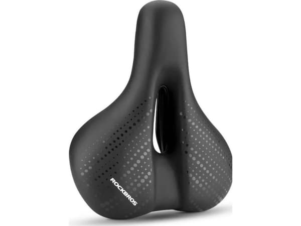 Rockbros MTB-cykelsadel med stötdämpare, vattentät + LED-lampa - svart