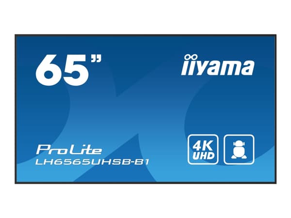 iiyama ProLite LH6565UHSB-B1 - 65" Diagonalklasse (64.5" synlig) LED-bakgrunnsbelyst LCD-skjerm - intelligent skilting - Android - 4K UHD (2160p) 384 Sort