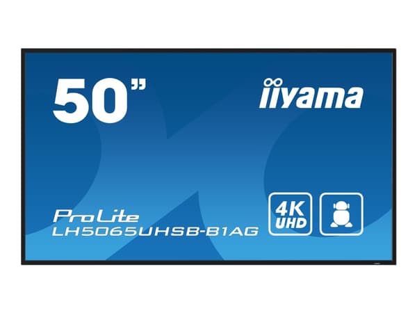 iiyama ProLite LH5065UHSB-B1AG - 50" diagonaaliluokan (49,5" katseltavaksi) LED-taustavalaistu LCD-paneelinäyttö - digitaalinen opaste - Android - 4K musta