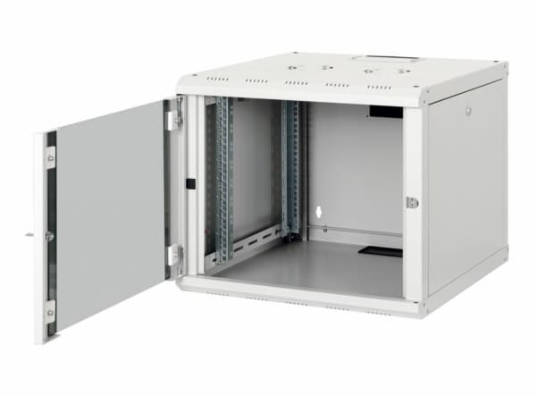 Equip EPM-09-6060-G-CBAA, Veggmonterbar hylle, 9U, Nøkkellås, Rack skinner, 12,2 kg, Lysegrå