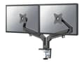 Miniatyrbilde 3 av 5: Neomounts DS70-810BL2 - Monteringssett (skrivebordsmontering) - justerbar dobbelarm i full bevegelse - for 2 LCD-skjermer - svart - skjermstørrelse: