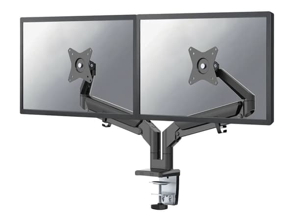 Neomounts DS70-810BL2 - Monteringssett (skrivebordsmontering) - justerbar dobbelarm i full bevegelse - for 2 LCD-skjermer - svart - skjermstørrelse: