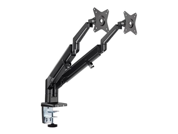 Neomounts DS70-810BL2 - Monteringssett (skrivebordsmontering) - justerbar dobbelarm i full bevegelse - for 2 LCD-skjermer - svart - skjermstørrelse: