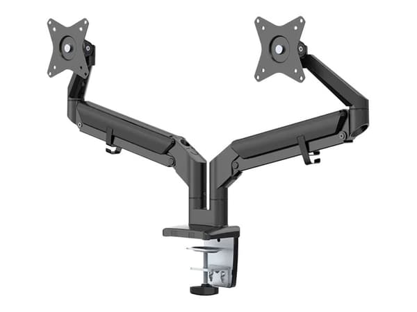 Neomounts DS70-810BL2 - Monteringssett (skrivebordsmontering) - justerbar dobbelarm i full bevegelse - for 2 LCD-skjermer - svart - skjermstørrelse:
