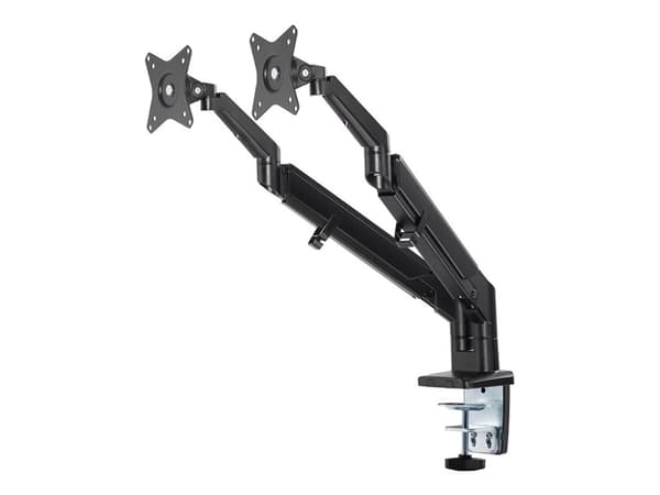 Neomounts DS70-810BL2 - Monteringssett (skrivebordsmontering) - justerbar dobbelarm i full bevegelse - for 2 LCD-skjermer - svart - skjermstørrelse: Sort