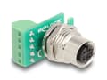 Miniatyrbilde 2 av 3: Delock - Nettverksadapter - 4-stifts M12-A (hunn) til 5-pins terminalblokk - A-kodet
