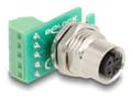 Miniatyrbilde 1 av 3: Delock - Nettverksadapter - 4-stifts M12-A (hunn) til 5-pins terminalblokk - A-kodet