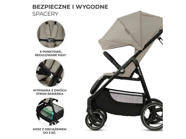 Wózek KinderKraft Kinderkraft wózek spacerowy TRIG 3 STONE BEIGE