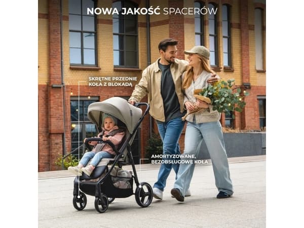 Wózek KinderKraft Kinderkraft wózek spacerowy TRIG 3 STONE BEIGE