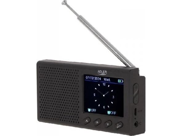 Radio Adler Adler | FM Travel Radio | AD 1198 | Alarm function | Black