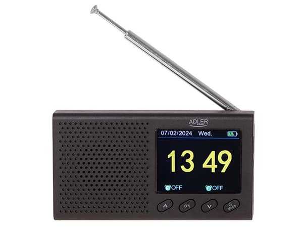 Radio Adler Adler | FM Travel Radio | AD 1198 | Alarm function | Black