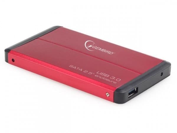 Gembird - Drevkabinett - 2.5" - SATA 3Gb/s - USB 3.0 - rød