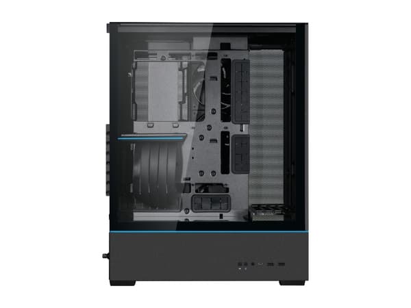 Lian Li SUP01 - Litet torn - ATX - genomskinlig sidopanel (härdat glas) - ingen strömförsörjning - svart - USB/Audio/Mic