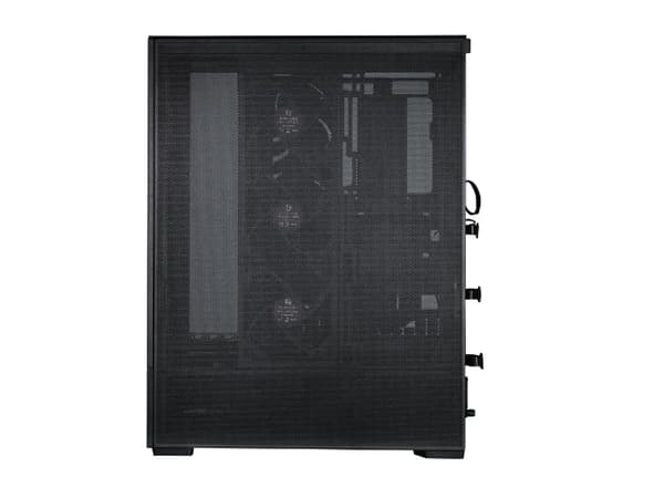 Lian Li SUP01 - Litet torn - ATX - genomskinlig sidopanel (härdat glas) - ingen strömförsörjning - svart - USB/Audio/Mic
