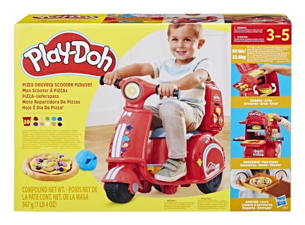 Play-Doh Pizza Delivery Scooter Playset, 3 år, 2 hjul, Flerfarget