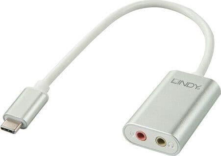 Lindy 42711, Hvit, USB C, 3.5mm, Hankjønn, Hunkjønn, 25 g