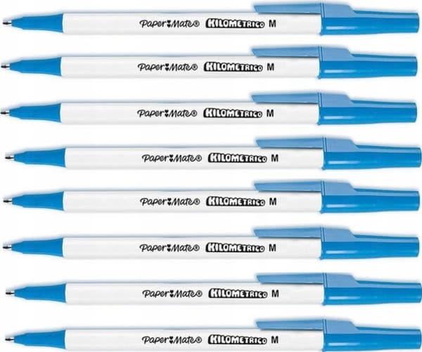 PAPER MATE Kulspetspenna Kilometrico Reycled M Blå Blister med 8 st