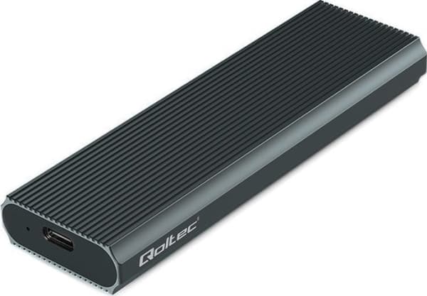 Qoltec-alumiinikotelo | M.2 SSD Pocket | NVMe | PCIe | USB 3.1 | Supernopeus 10Gb/s | 4TB | Grafiitti | Grafiitti