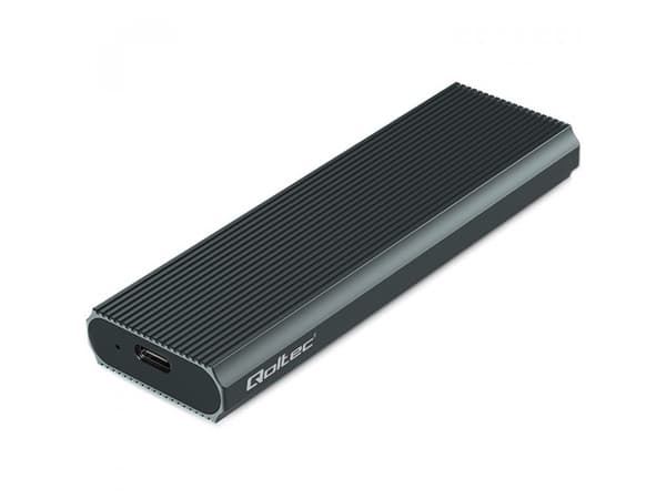Qoltec-alumiinikotelo | M.2 SSD Pocket | NVMe | PCIe | USB 3.1 | Supernopeus 10Gb/s | 4TB | Grafiitti | Grafiitti
