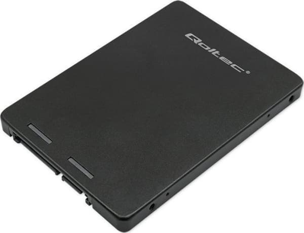 Qoltec-alumiinisovitin M.2 SSD-asemalle | SATA NGFF SATA III:een | 2TB | Super speed 6Gb/s | musta
