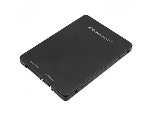 Qoltec-alumiinisovitin M.2 SSD-asemalle | SATA NGFF SATA III:een | 2TB | Super speed 6Gb/s | musta