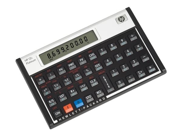 HP 12c Platinum - Finansiell kalkulator - batteri - sølv, karbonitt