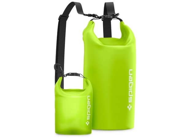 Spigen AquaShield WaterProof Dry Bag 20L + 2L A630, Cactus Green, Backpacking, Beach activity, Camping, Canoeing, Kayaking, Water sport activity, Uni