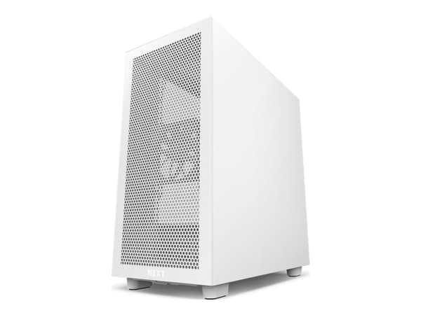 NZXT H series H7 Flow - Mid tower - ATX - genomskinlig sidopanel (härdat glas) - ingen strömförsörjning - matt vit - USB/ljud Vit