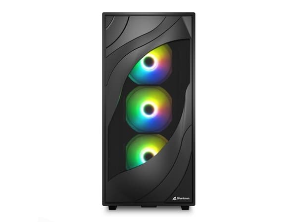 Sharkoon REBEL C80G RGB, Midi Tower, PC, Svart, ATX, micro ATX, Mini-ITX, Metall, Härdat glas, Spela