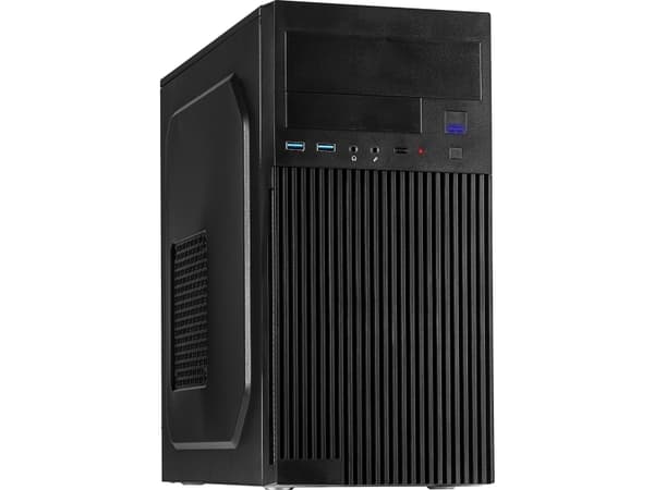 Inter-Tech - - micro ATX - genomskinlig sidopanel (härdat glas) - ingen strömförsörjning - USB/ljud