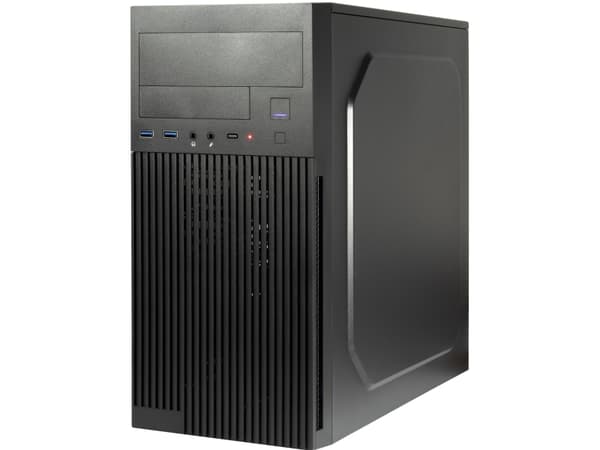 Inter-Tech - - micro ATX - genomskinlig sidopanel (härdat glas) - ingen strömförsörjning - USB/ljud