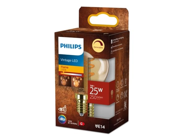 Philips 8720169191617, 3 W, 25 W, E14, 250 lm, 15000 h, Flame