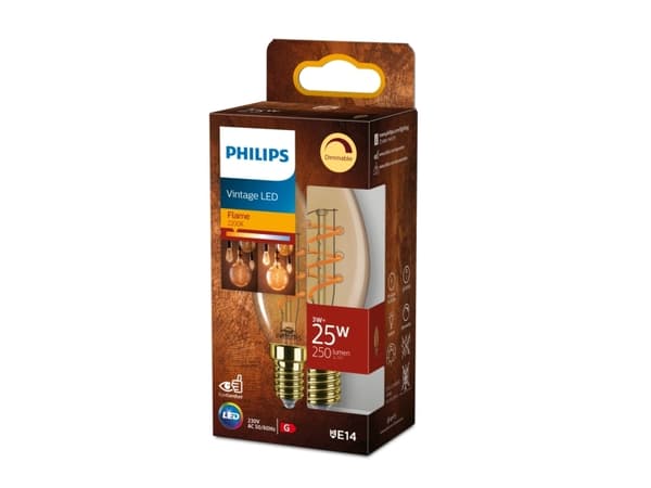 Philips 8720169191631, 3 W, 25 W, E14, 250 lm, 15000 h, Flame