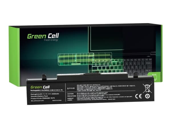 Green Cell - Batteri til bærbar PC (tilsvarer: Samsung AA-PB9NC6B, Samsung AA-PB9NS6B) - litiumion - 6-cellers - 4400 mAh - svart - for Samsung P530-