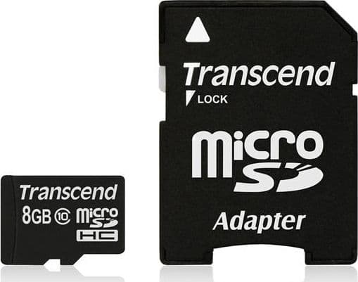 Transcend Premium - Flash-muistikortti (microSDHC-SD-sovitin sisältyy) - 8 GB - Luokka 10 - 133x - microSDHC - microSDHC