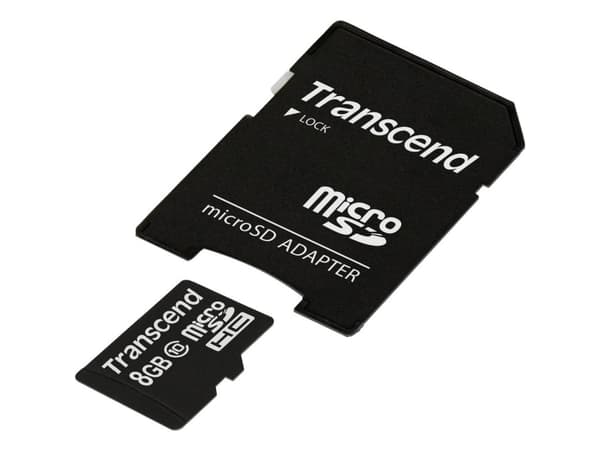 Transcend Premium - Flash-muistikortti (microSDHC-SD-sovitin sisältyy) - 8 GB - Luokka 10 - 133x - microSDHC - microSDHC