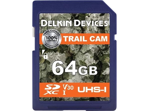 Delkin Trail Cam SDXC 64 GB klass 10 UHS-I V30-kort (DDSDTRL-64GB)