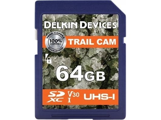 Delkin Trail Cam SDXC 64 GB klass 10 UHS-I V30-kort (DDSDTRL-64GB)