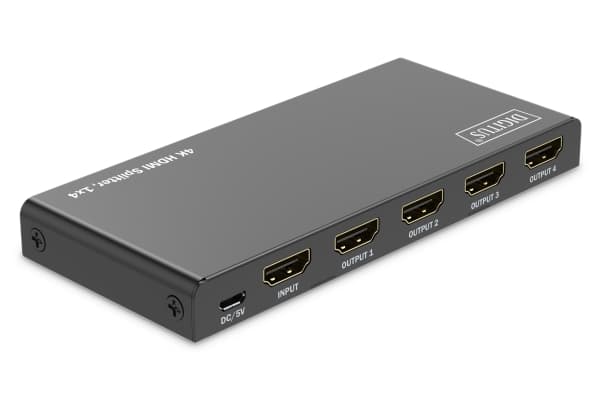 DIGITUS - Video/lyd-splitter - 4K, 1x4 - 4 x HDMI - stasjonær